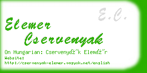 elemer cservenyak business card